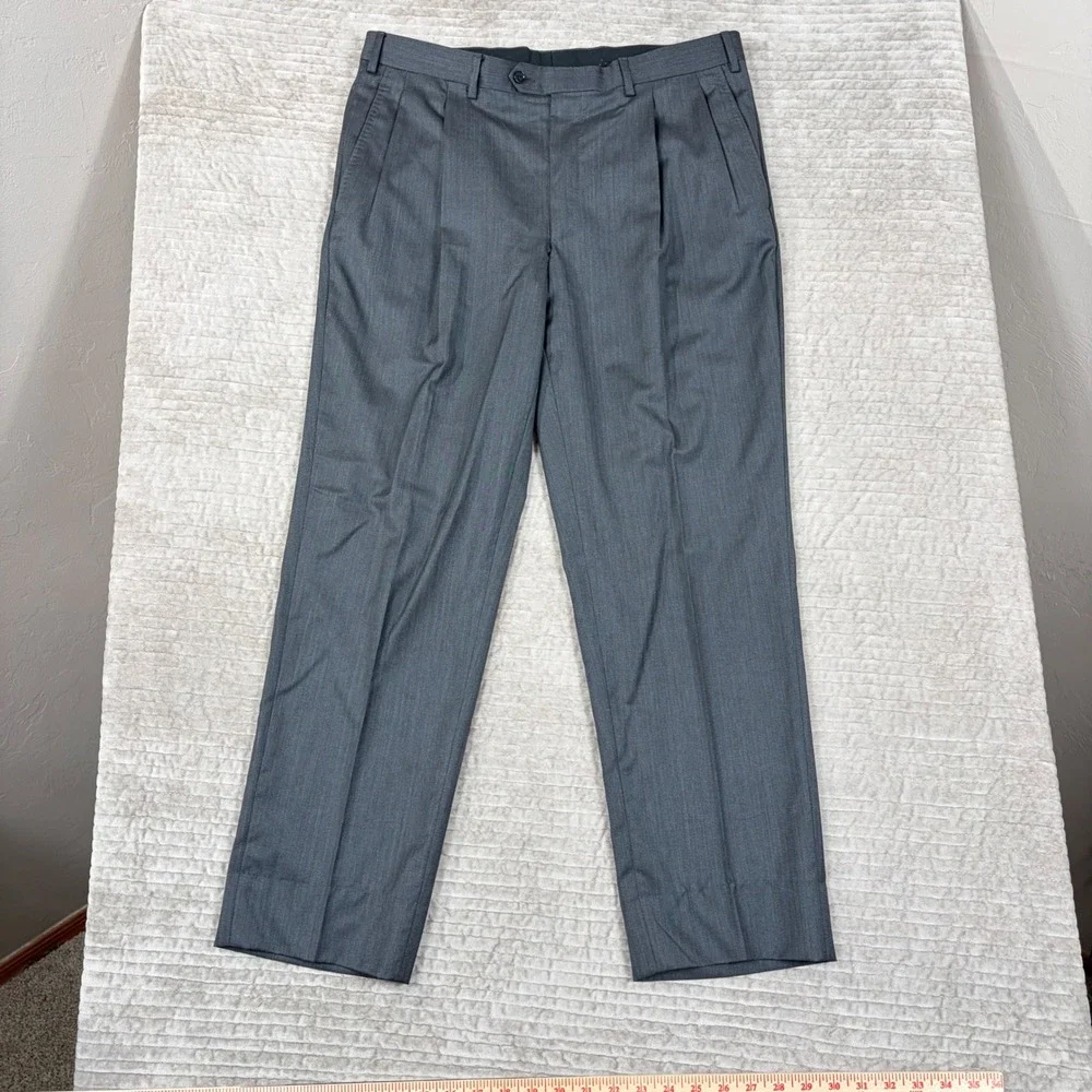 Daniel Cremieux Loro Piana Super 170s Wool Suit Mens Grey Italy 40R 35x29